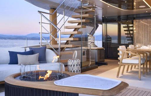 Superyacht charter AWANDRA exterior seating area