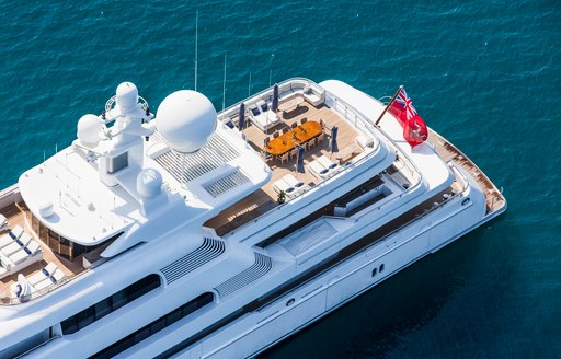 Aft deck of the charter yacht TITANIA