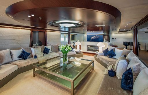 Charter yacht KATINA interior lounge area
