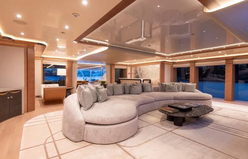 Charter yacht LUNA main salon seating area