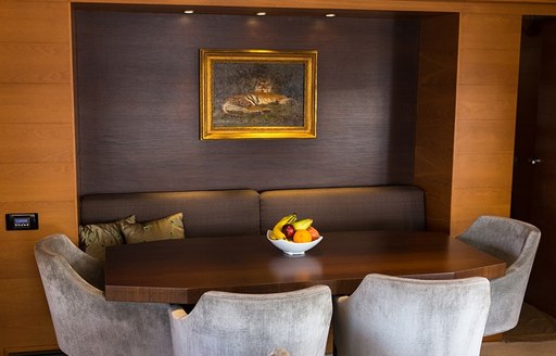 motor yacht SIMA dining area in main salon