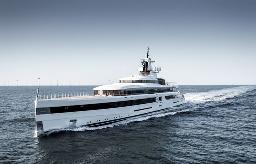 Luxury superyacht Lady S underway