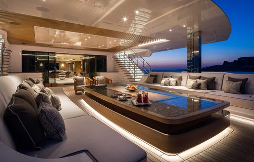 Superyacht Lana exterior spaces lounging area