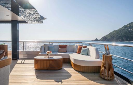 Superyacht charter QU2 exterior seating area