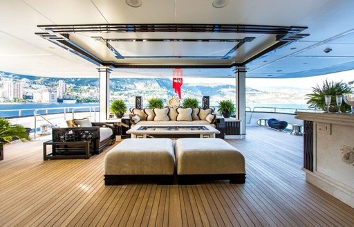 The exterior of luxury yacht 'Lioness V'