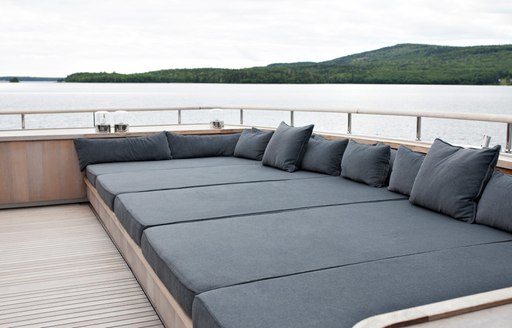 oversized sunning area on sundeck of luxury yacht RH3