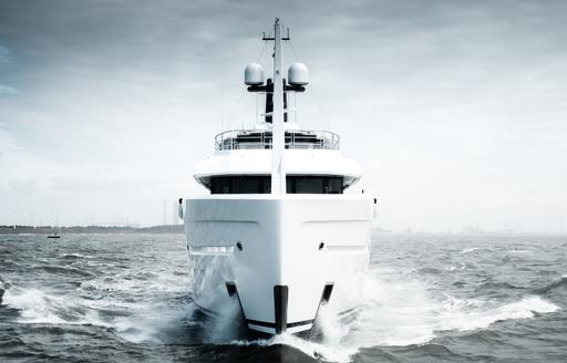Forward view of bow of charter yacht MEMORIES