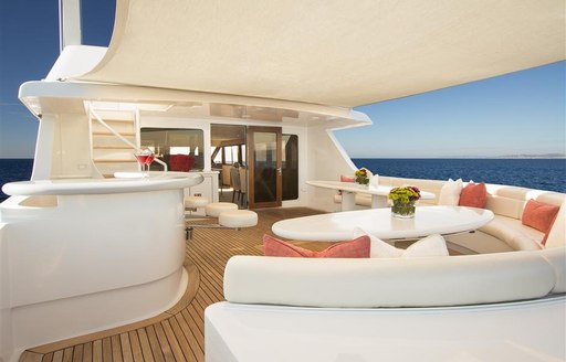 motor yacht TALOS's deck seating area