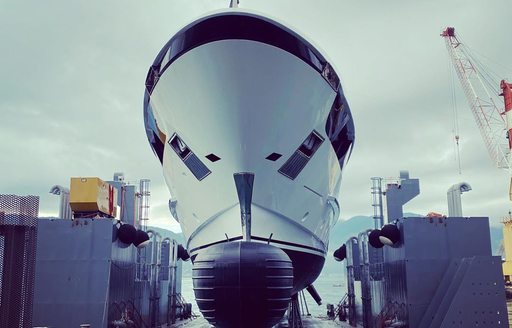 luxury yacht lady lena prepares for launch