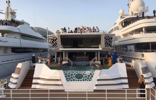 charter yacht hosts a party at the Abu Dhabi Grand Prix 2016