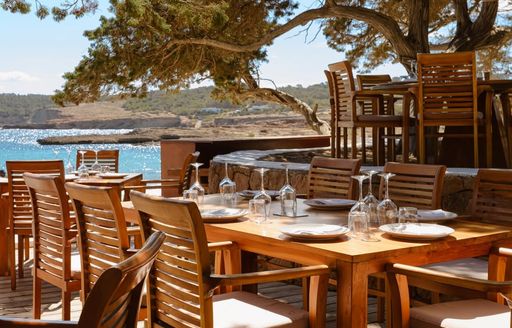 Ibiza - Cala Bassa dining area