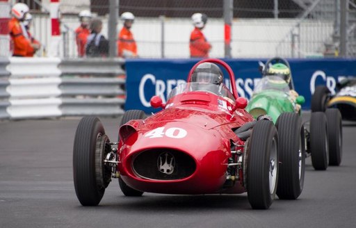 Monaco Historic Grand Prix in action with three racers on the track