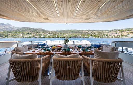 Charter yacht BLUE DIAMOND alfresco dining