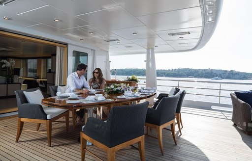 superyacht grace alfresco dining