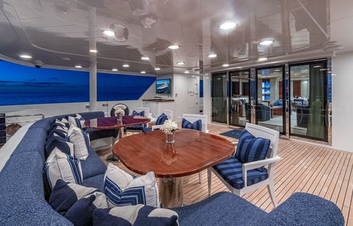 Charter yacht PISCES exterior lounge area