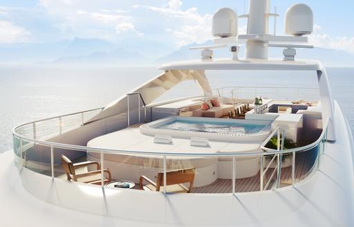 Deck Jacuzzi onboard charter yacht SOLEMATES