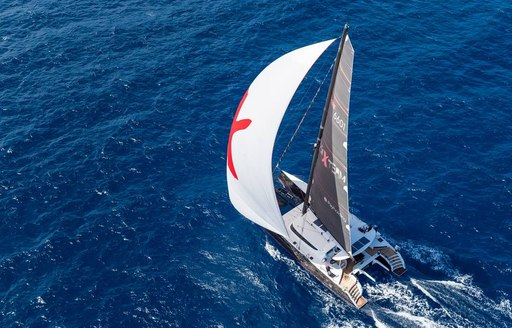 Yacht sailing at les voiles de saint barth 