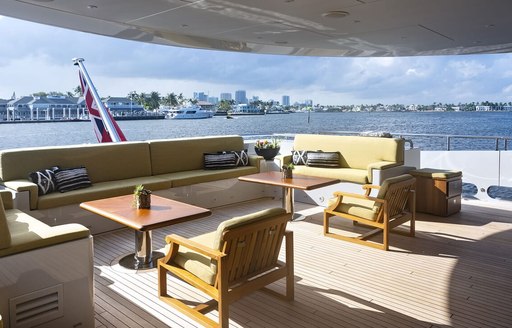 Aft cockpit seating area on board charter yacht LADY JJ