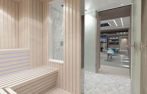 sauna on superyacht tatiana 