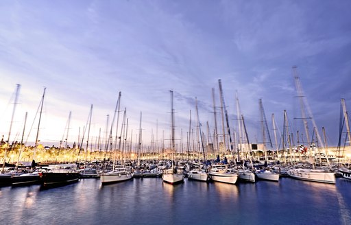 OneOcean Port Vell in Barcelona, Spain, at twilight