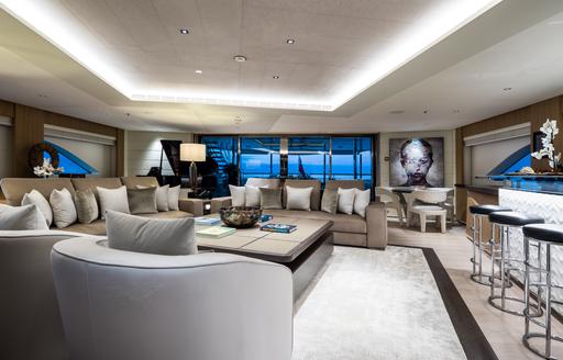 Superyacht charter ARTISAN main salon overview