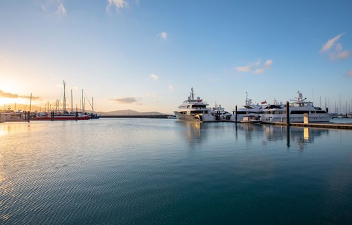 Luxury yacht marina in the Whitsunday islands, Australia