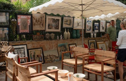 St Tropez - Places Des Lices Market paintings