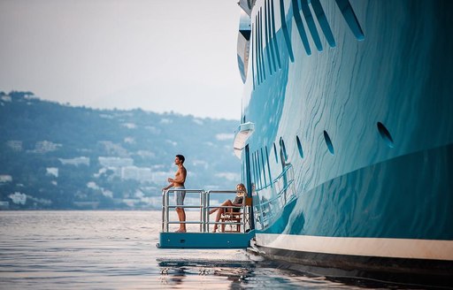 VIP cabin with waterside balcony onboard MY Sunrays