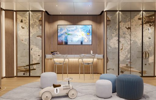 Charter yacht SILVER FOX interior rendering