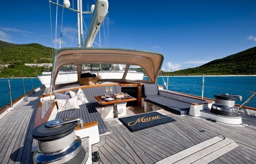 The sundeck featured on sailing yacht MARAE