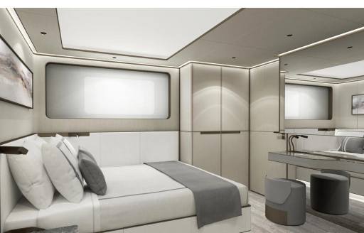 Double guest cabin onboard yacht charter AKULA