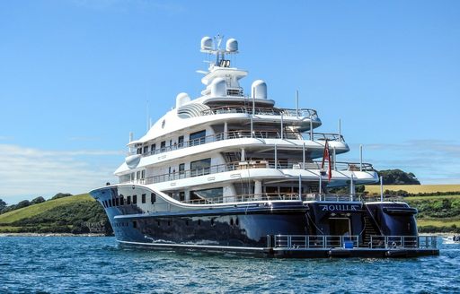 A view of the aft deck of motor yacht AQUILA