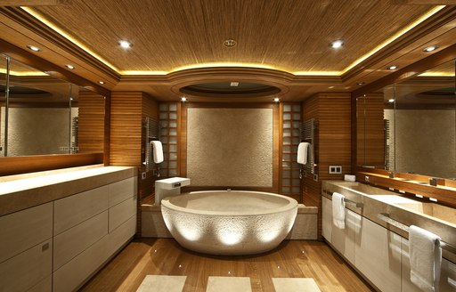 Master bathroom onboard MY Naia