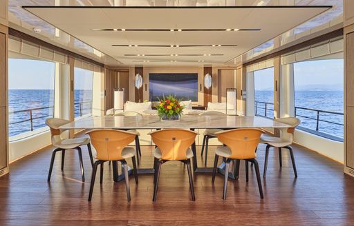 Charter yacht FOUR JOYS interior dining area