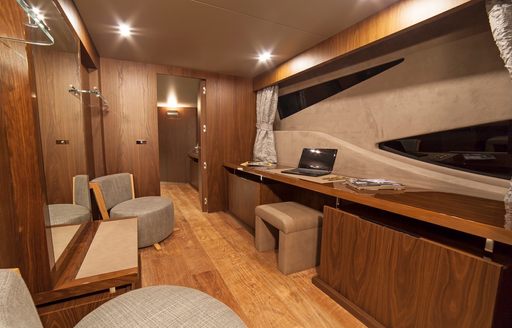 Charter yacht SEATALY dressing room with seating