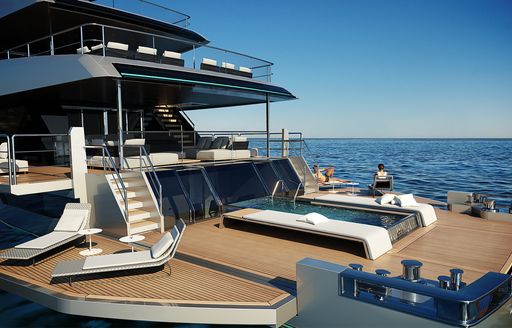 Charter yacht SAIRU exterior decks and Jacuzzi