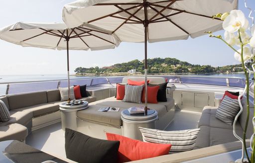 Sun deck seating on board SILVER DREAM