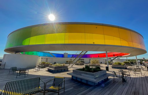 ARoS Art Museum in Aarhus, Denmark with unique rainbow panorama at the top