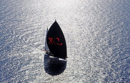 aerial view of neo classic sailing yacht MARIE