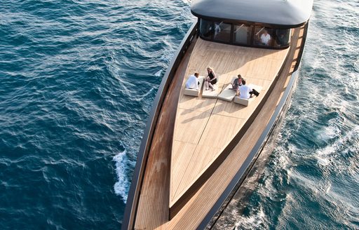 Foredeck with seating aboard luxury charter yacht BLADE