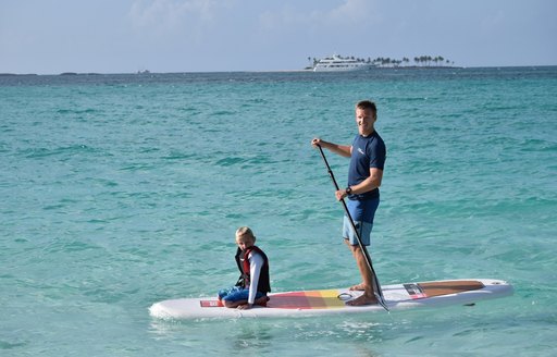 Guests of charter yacht RHINO enjoying the sea in the Bahamas