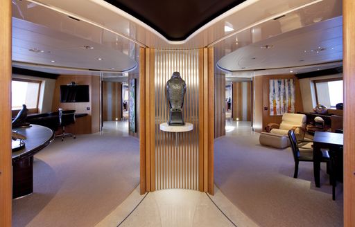 central atrium on board superyacht ‘Maltese Falcon’ 