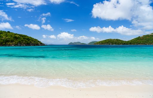 Sea and beach off the Virgin Islands in the Caribbean