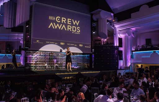 woman presenting at the popular yacht Crew Awards