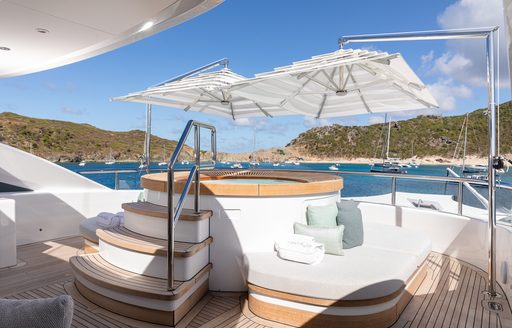 Overview of a deck Jacuzzi onboard charter yacht FANTASEA