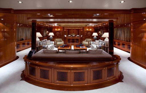 Refitted interior of superyacht Double Down