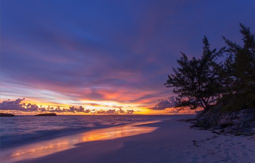 Sunrise at 3 sisters rock, Exuma Island, Bahamas