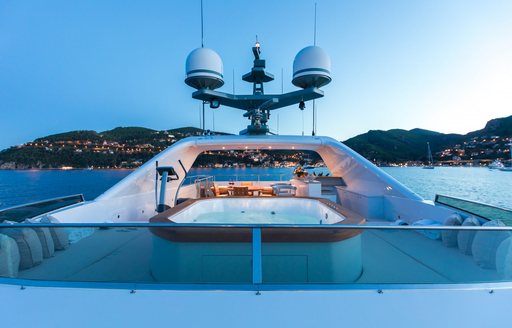 The Jacuzzi on superyacht LEGENDA as seen at night