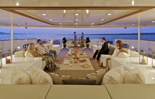 The alfresco dining options on board superyacht O'MEGA
