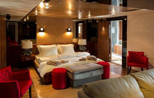 the mast cabin on board luxury yacht 'Lord Of The Seas'